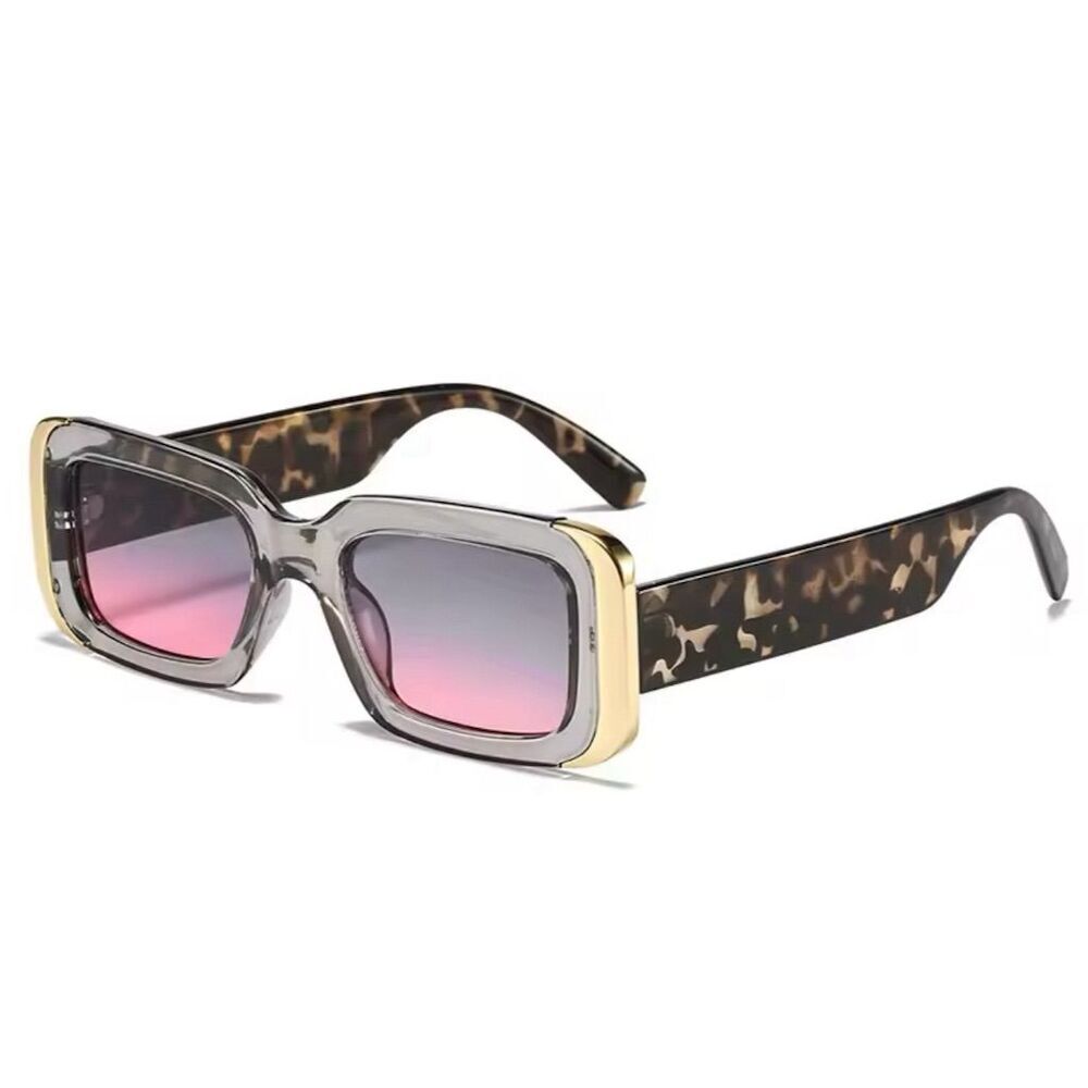 Tortoise Shell Square Sunglasses Gradient Lenses UV400